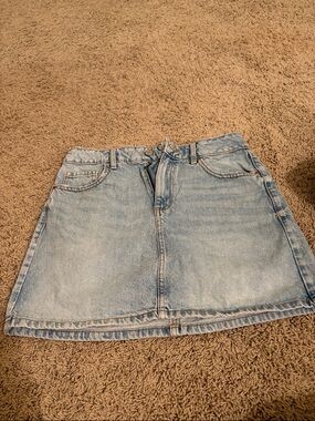 Dynamite Light Wash Denim Mini Skirt